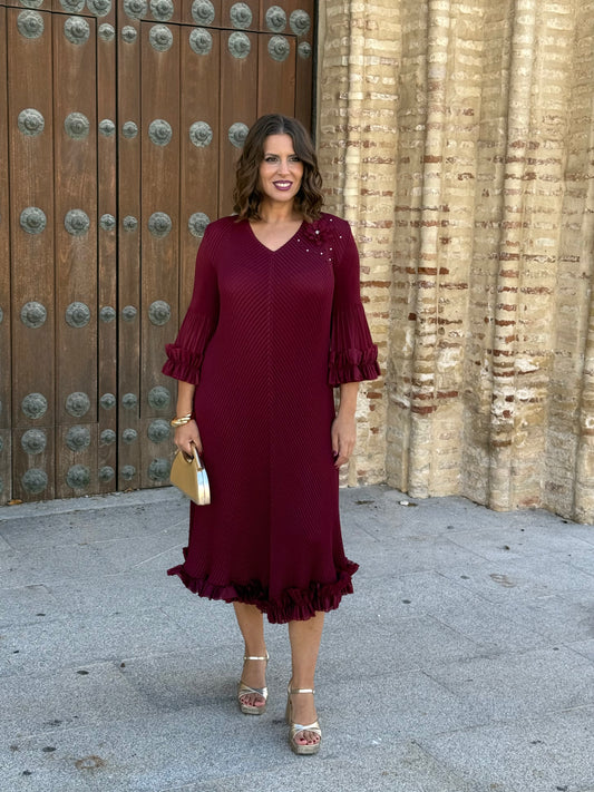 Vestido Lourdes Burdeos