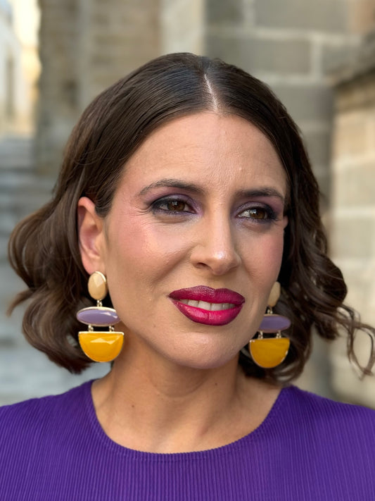 Pendientes Candamo Morado-Mostaza
