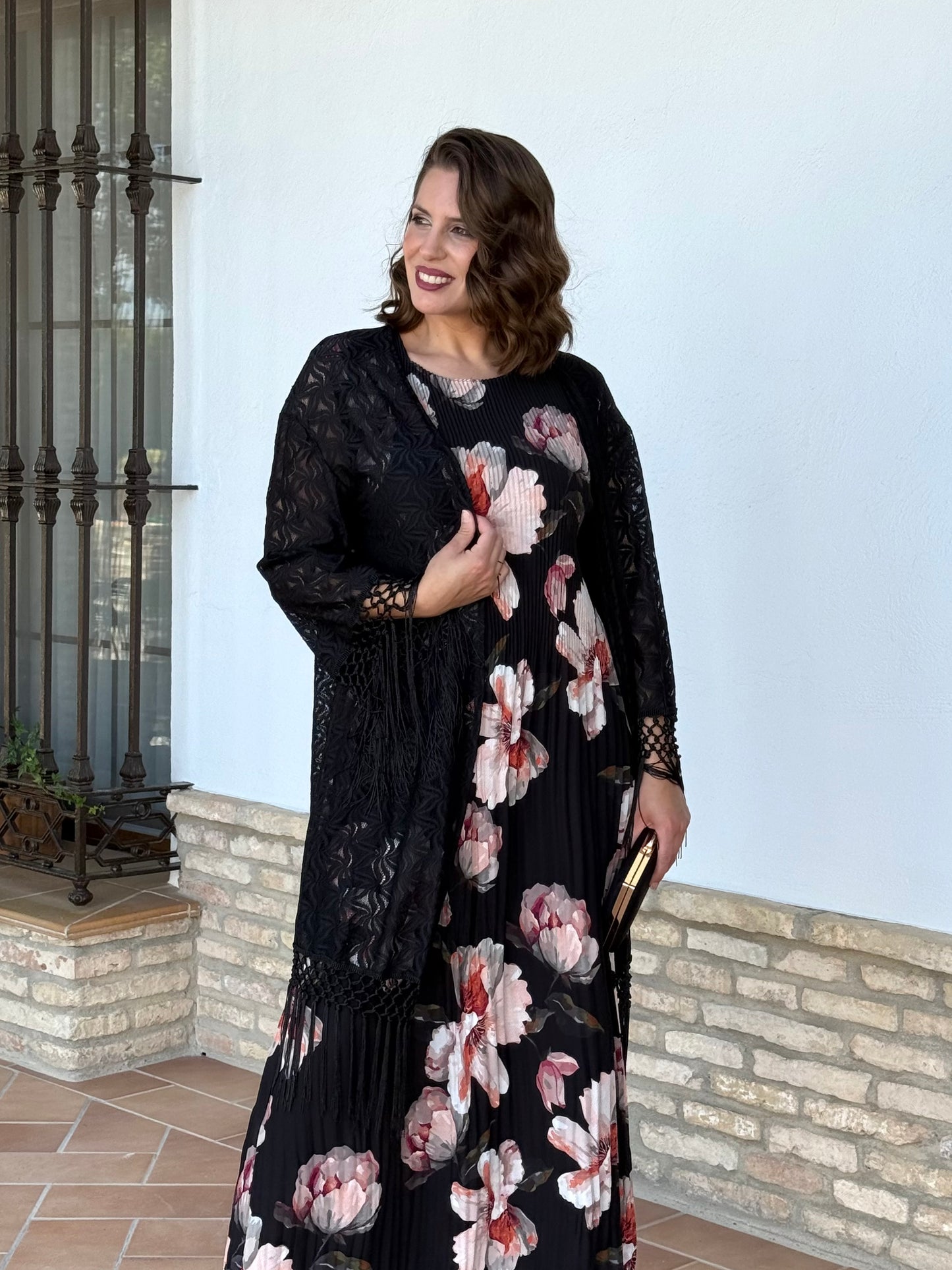 Kimono Chal de Encaje Negro