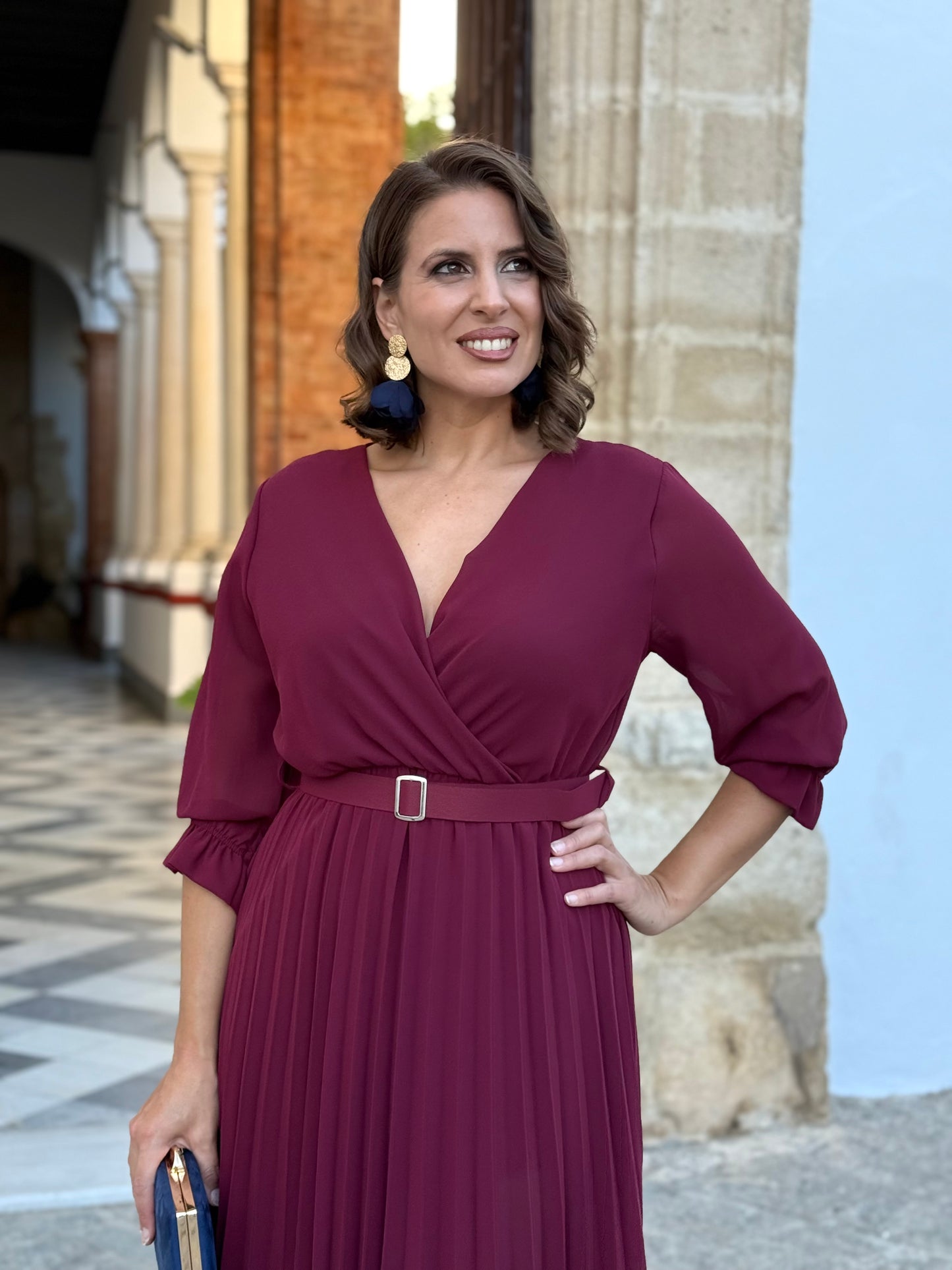 Vestido Harmonía Burdeos