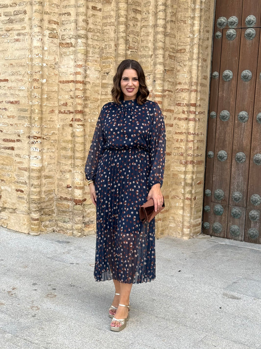 Vestido Julieta Lunares Azul