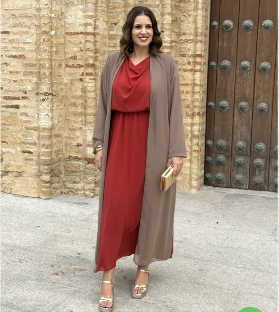 Kimono de gasa Taupe