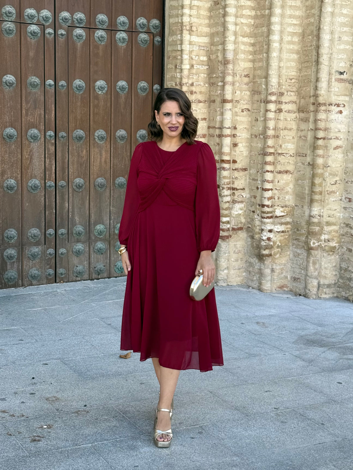 Vestido Renata Burdeos