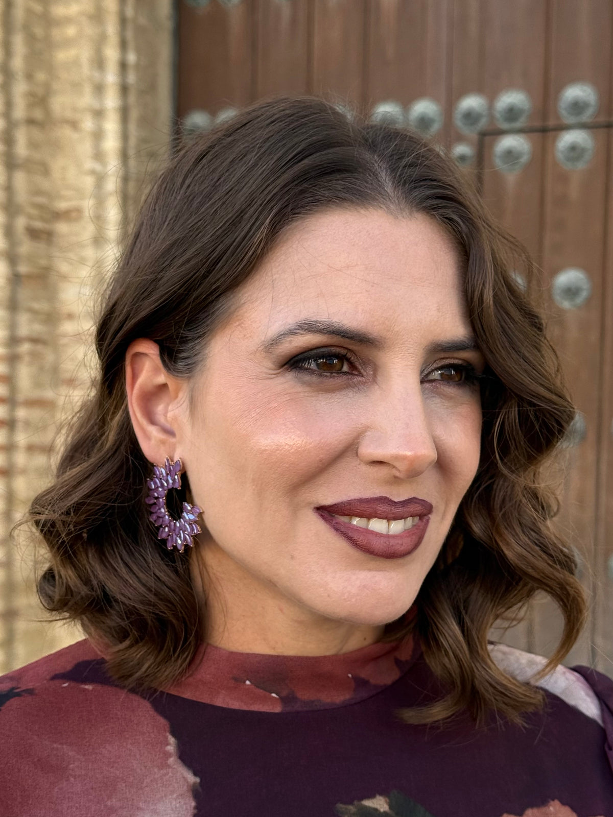 Pendientes Rosaura Morado