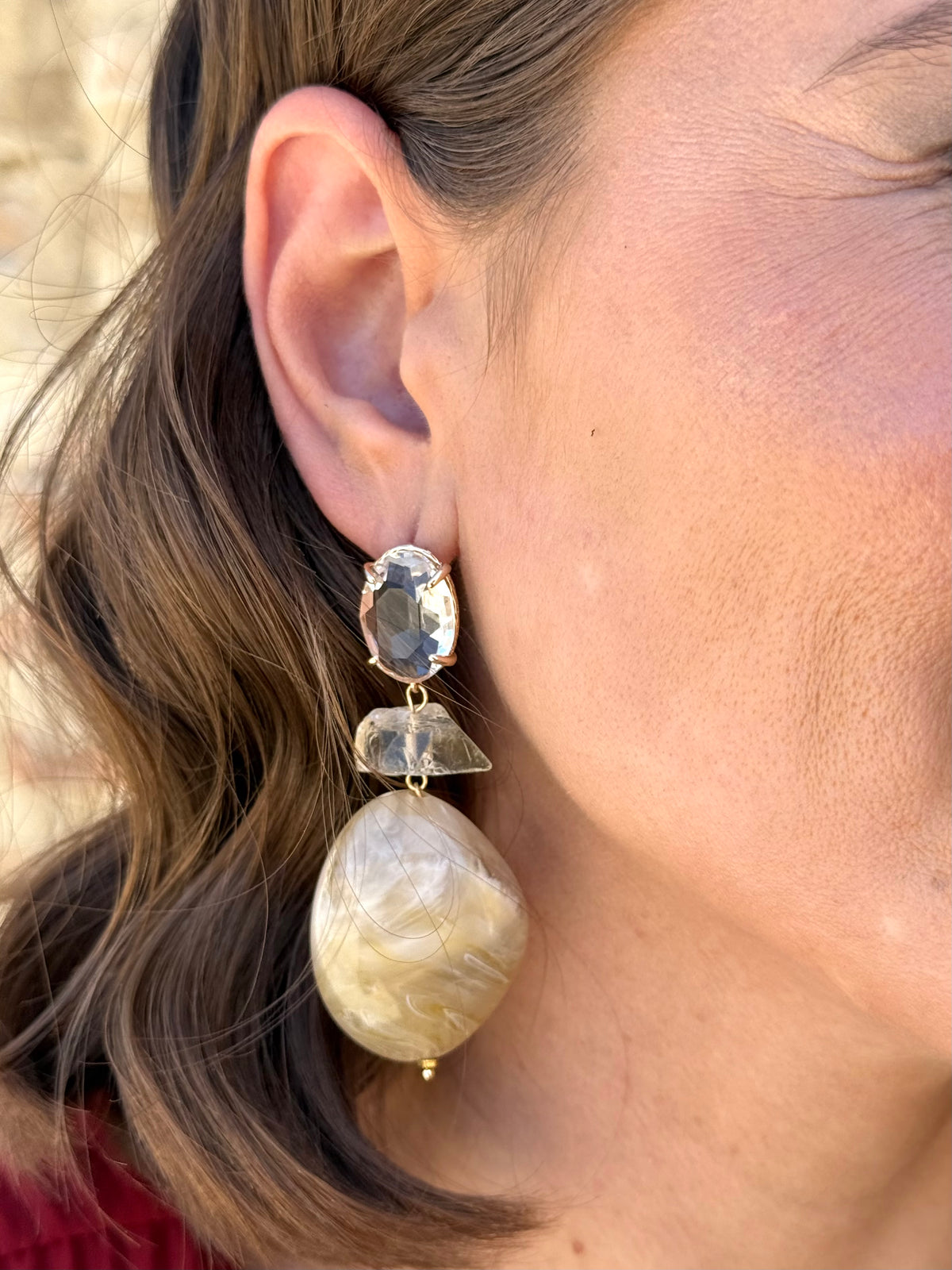 Pendientes Carla  Beige