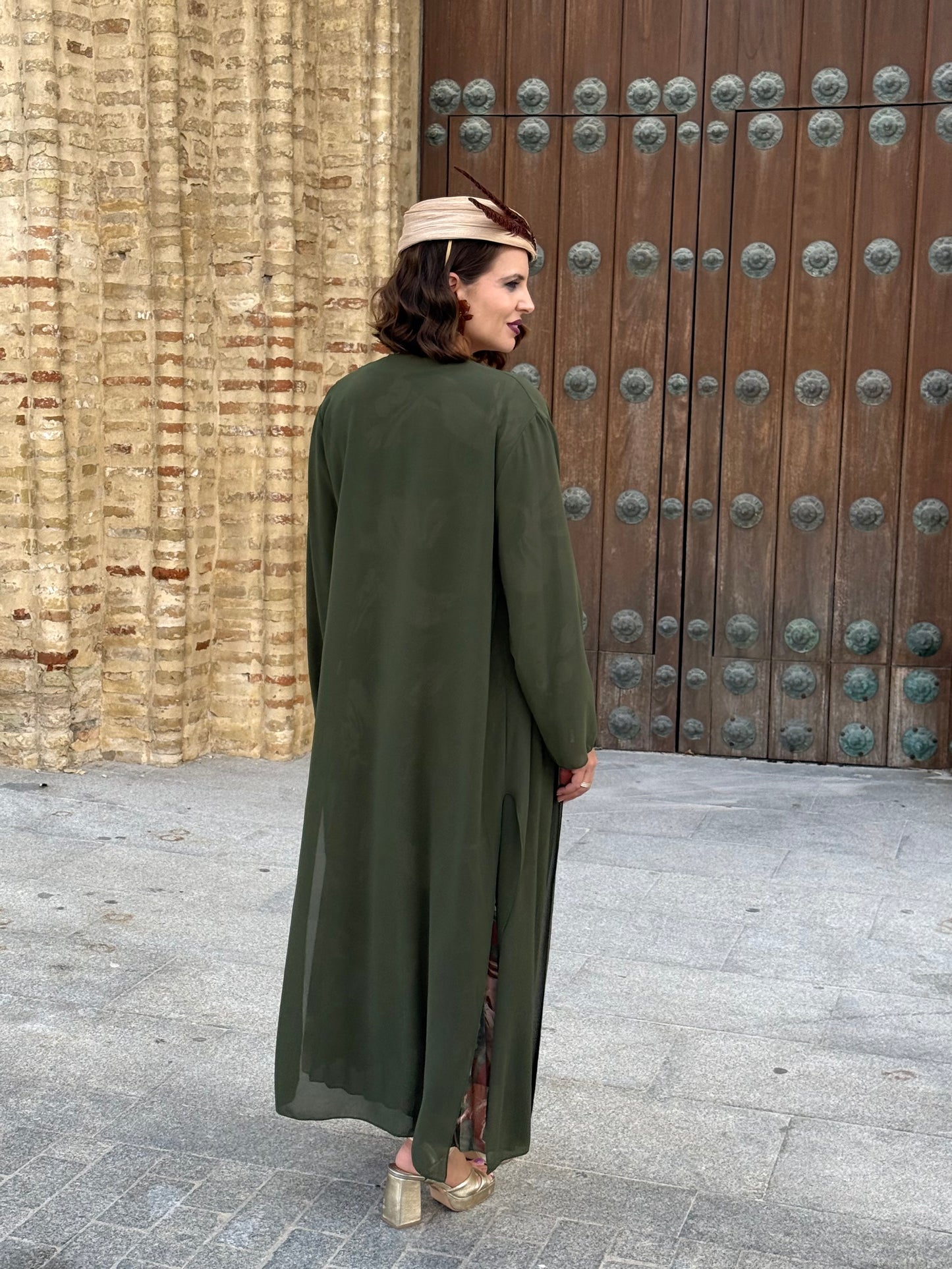 Kimono de Gasa Kaki