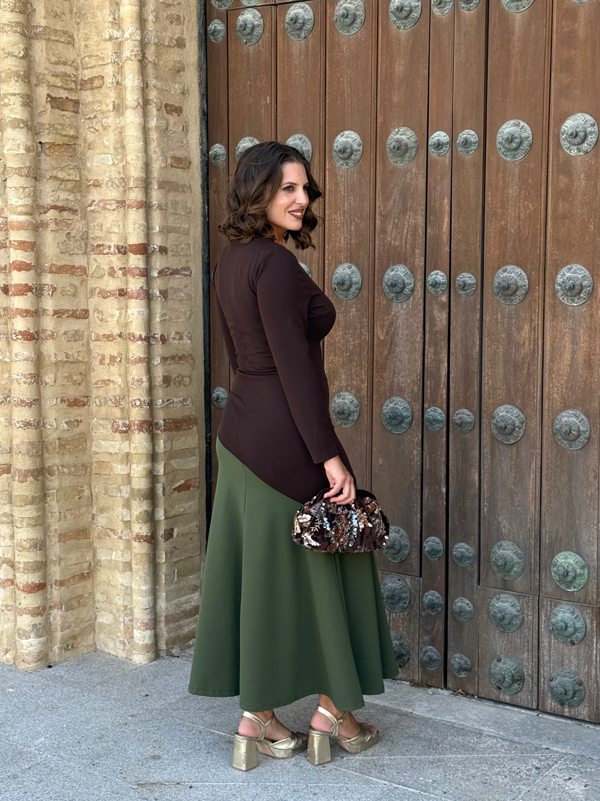 Vestido Triana Marrón/Kaki