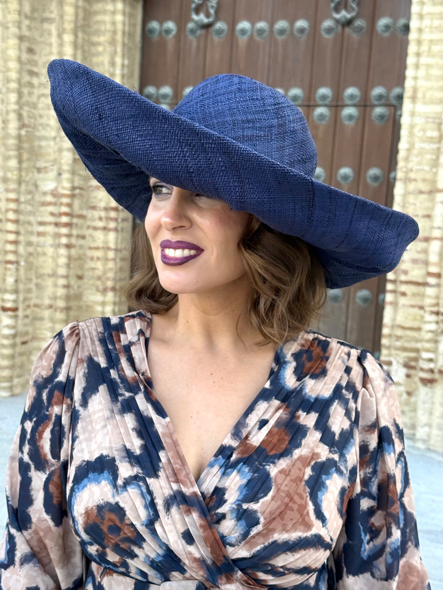 Vestido Azahara Azul/Camel