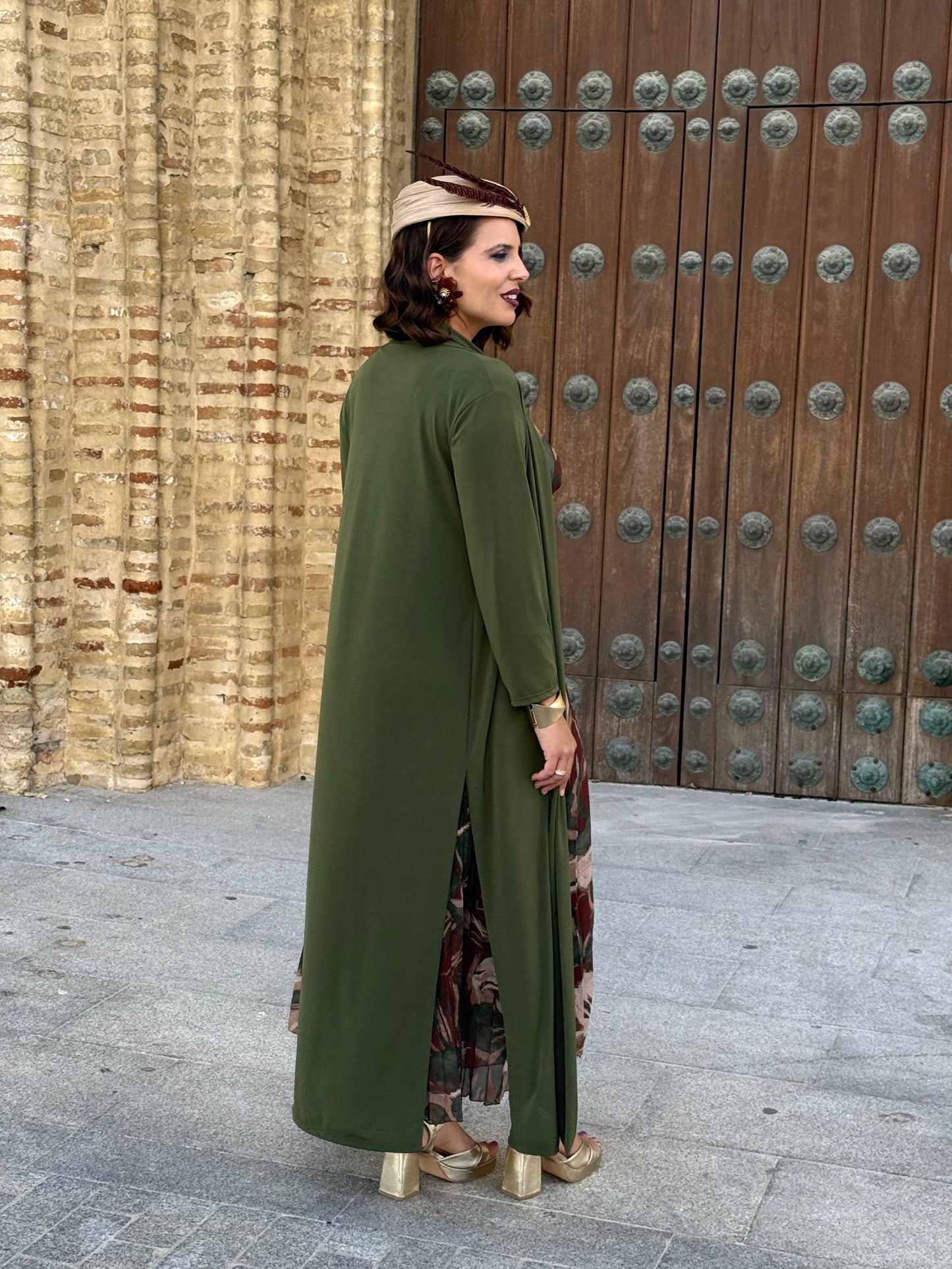 Kimono Punto de Seda Kaki
