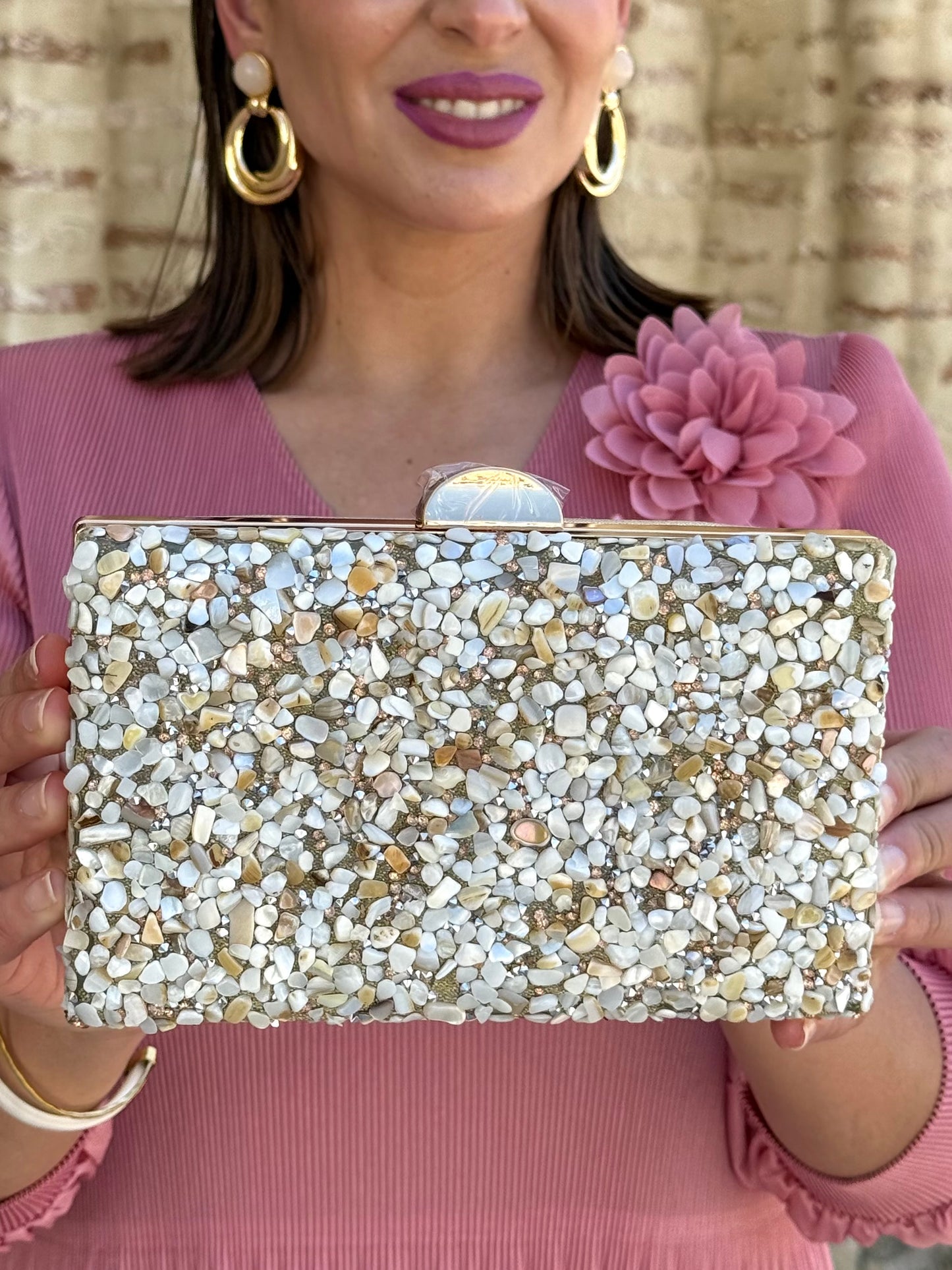 Bolso Piedras Beige