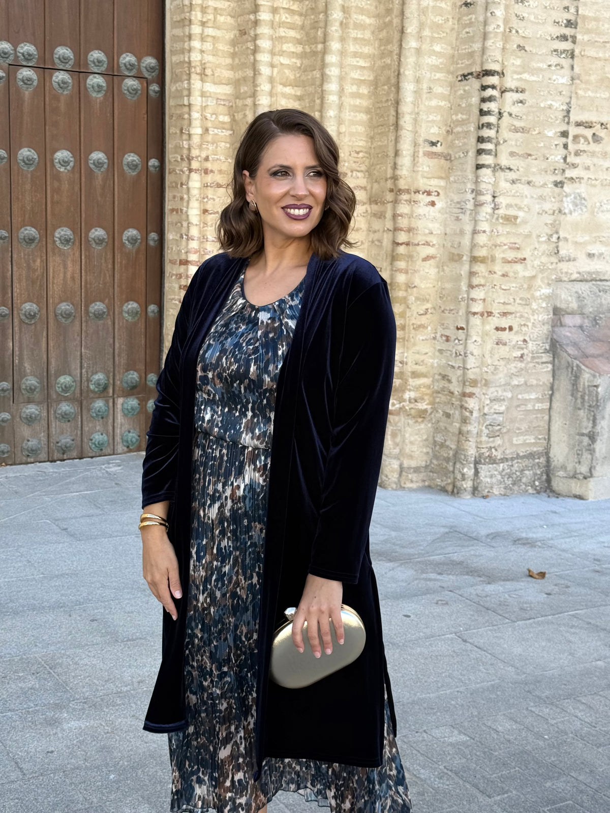 Kimono de Terciopelo Azul Marino