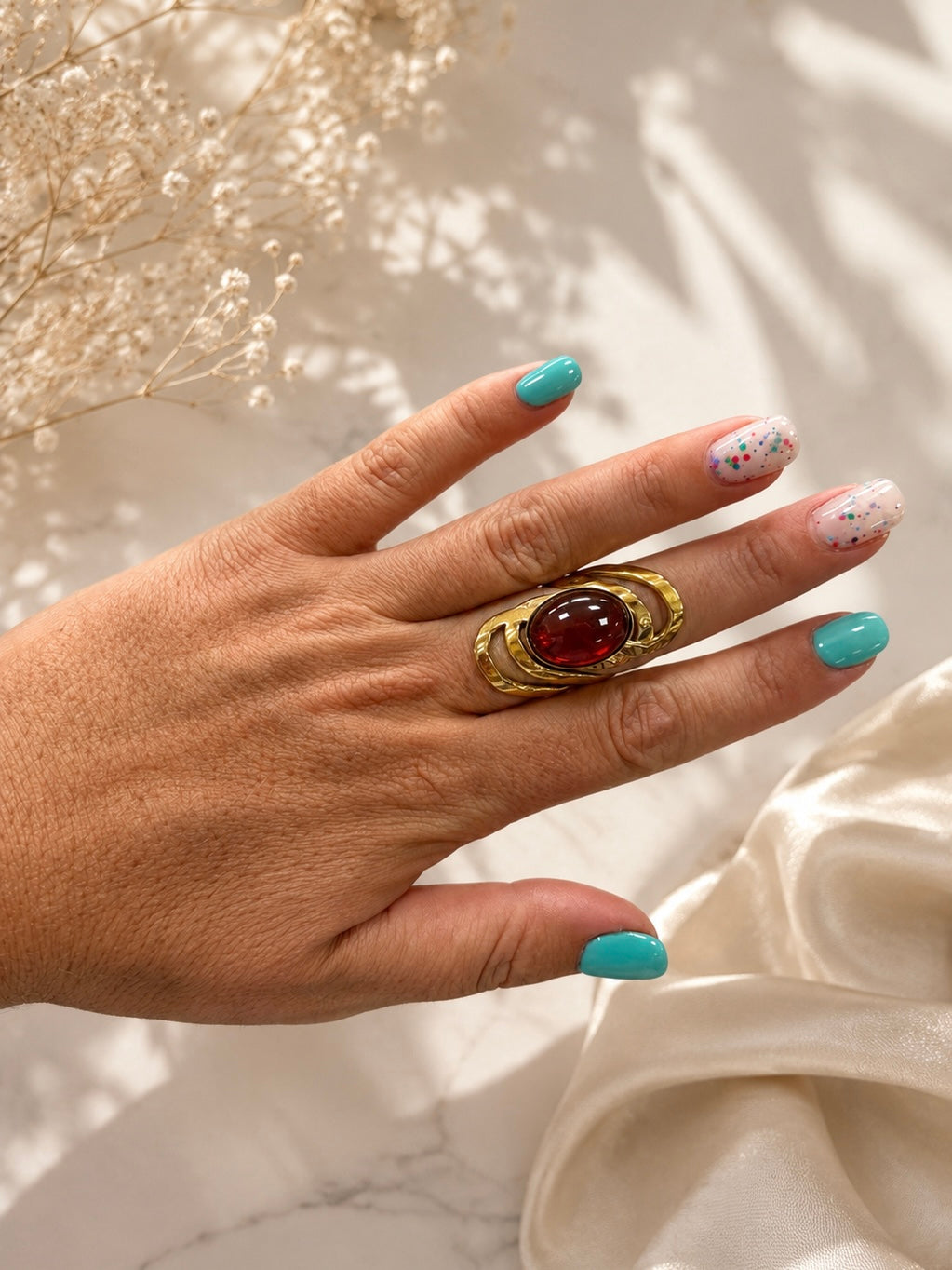 Anillo Ámbar Marrón