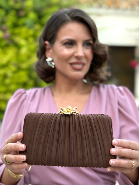Bolso Flor Marrón