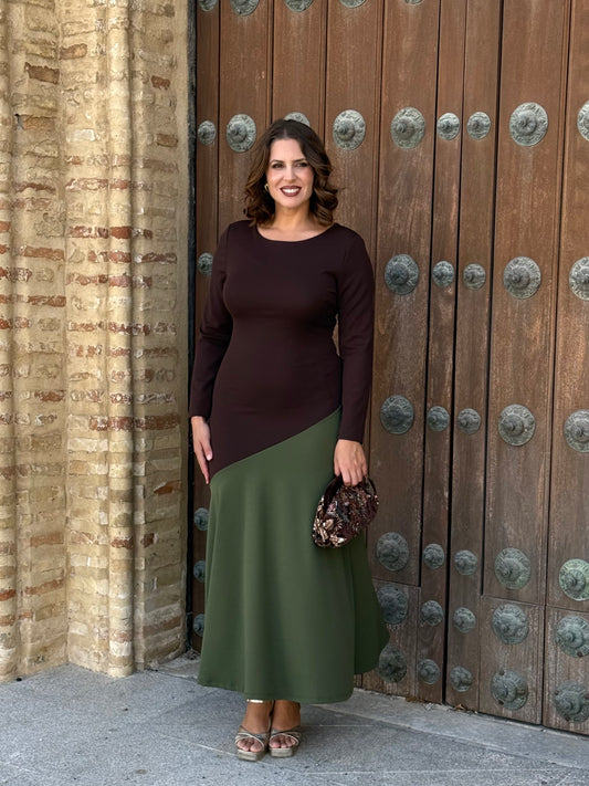 Vestido Triana Marrón/Kaki