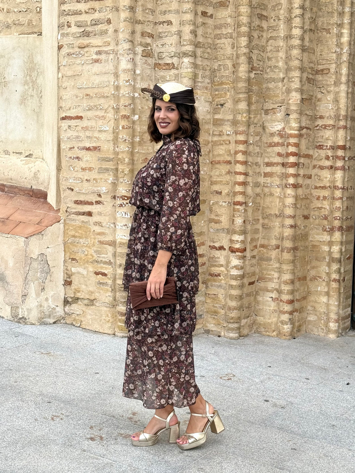 Vestido Nicoletta Marrón