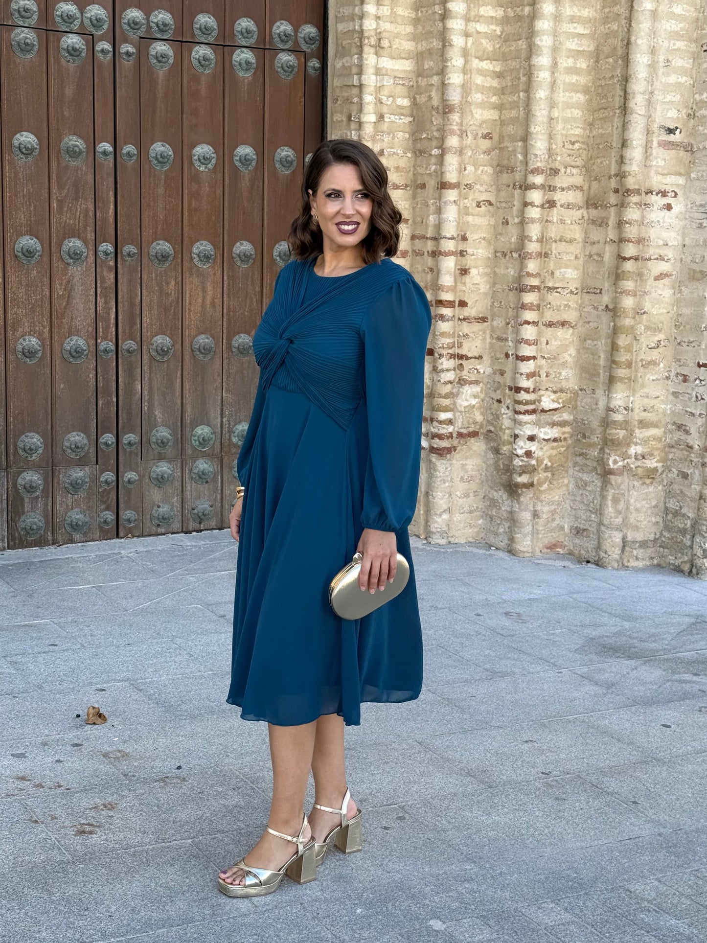 Vestido Renata Petróleo