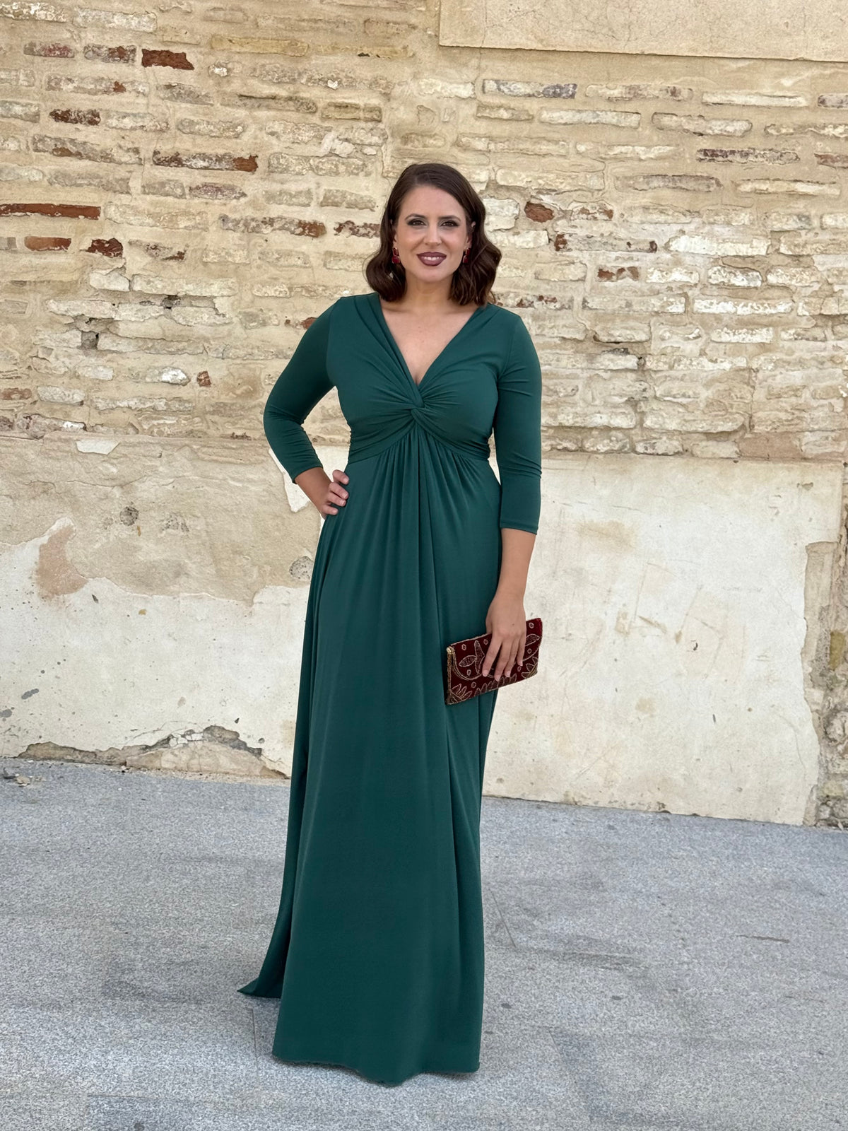 Vestido Zafira Manga Verde