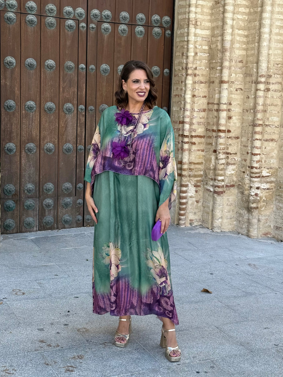 Vestido + Capa Samira Verde Jade