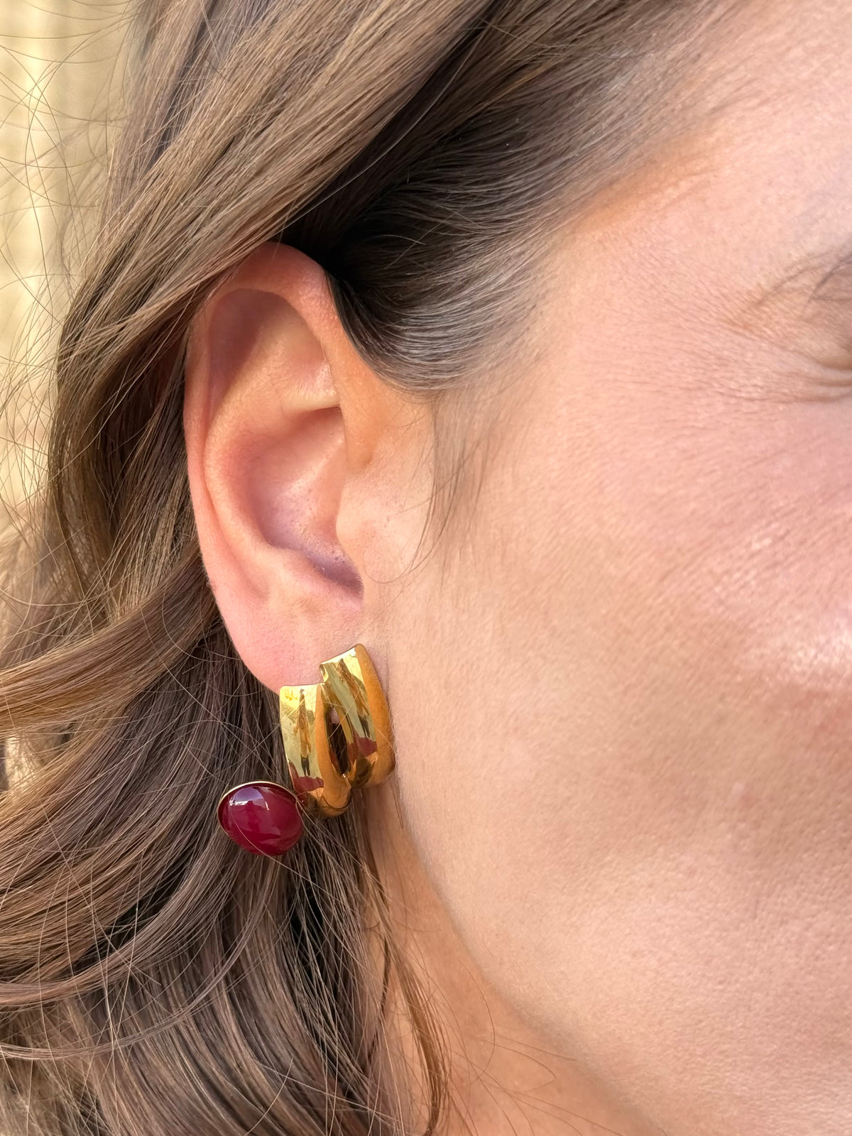 Pendientes Cati Burdeos