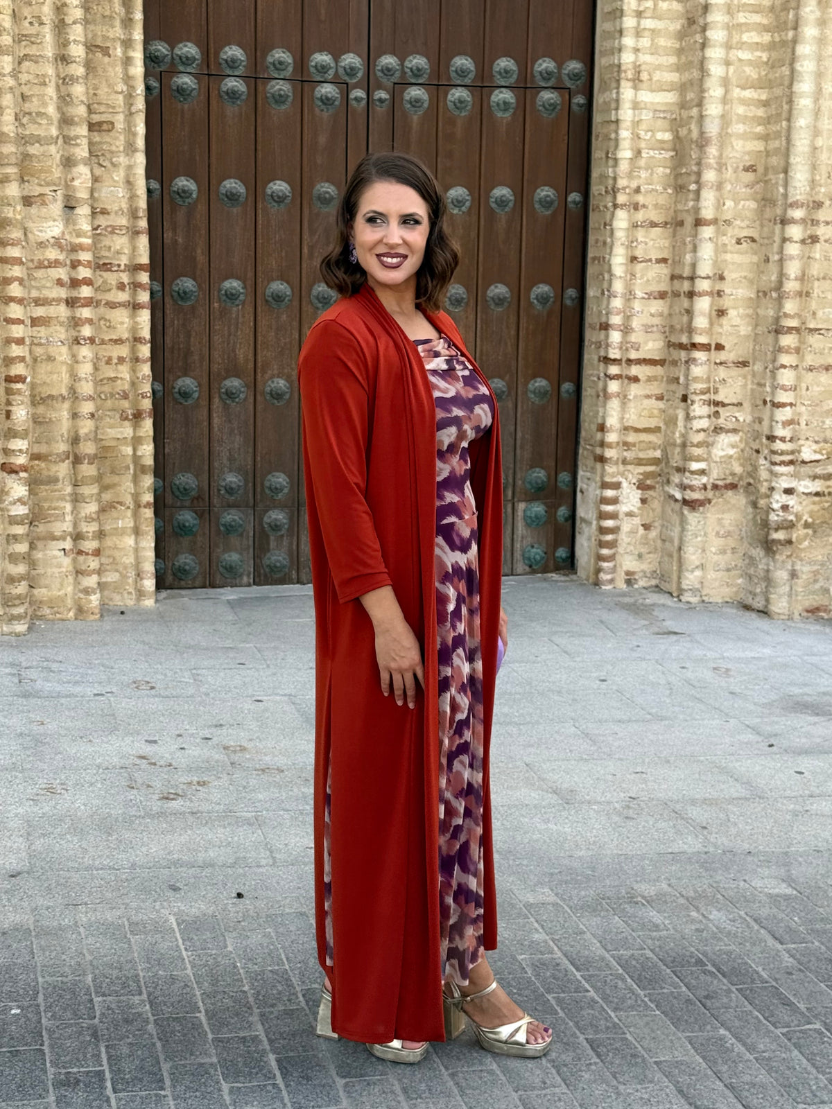Kimono Punto de Seda Teja
