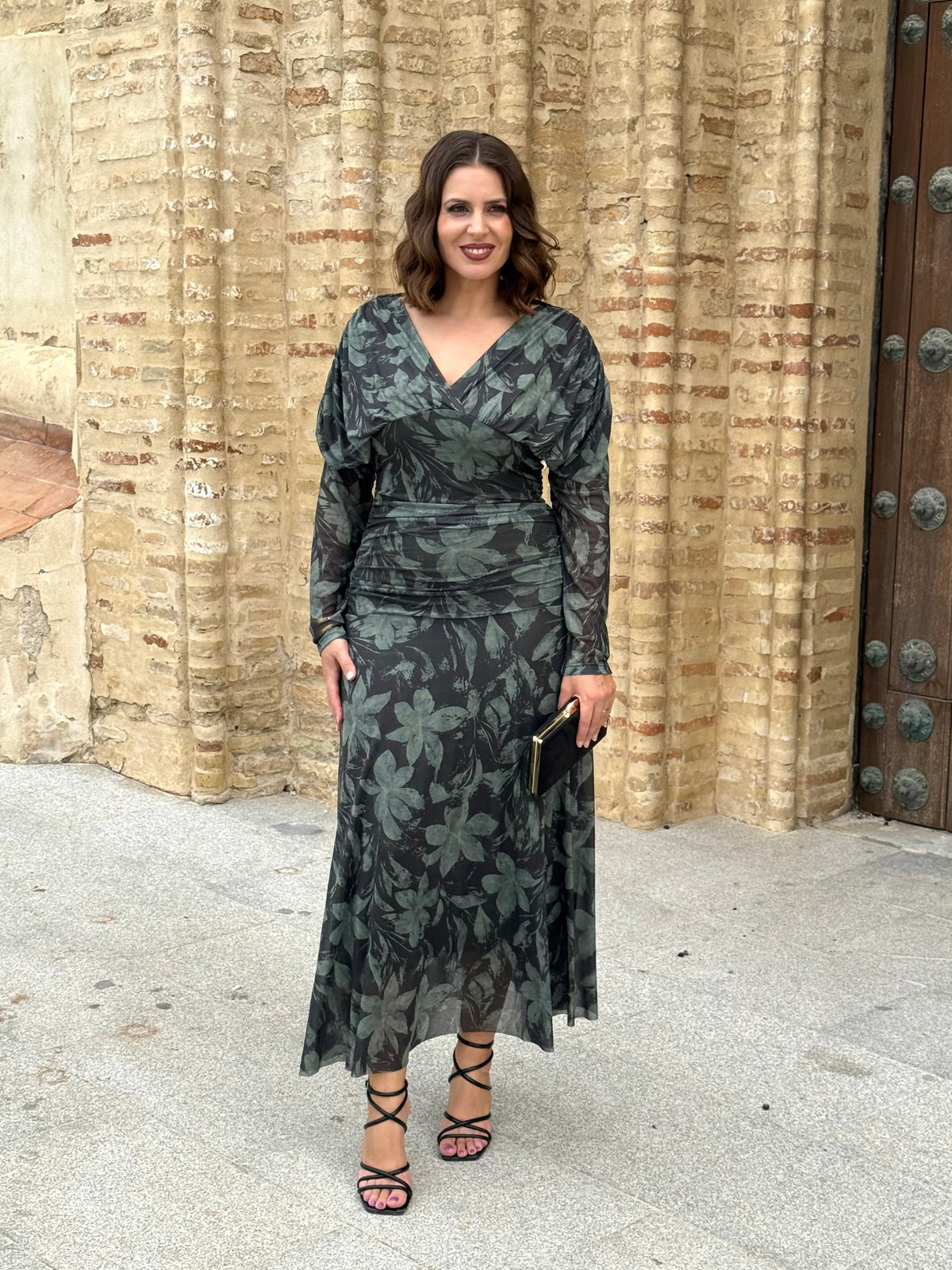 Vestido Graciela Estampado Floral Verde