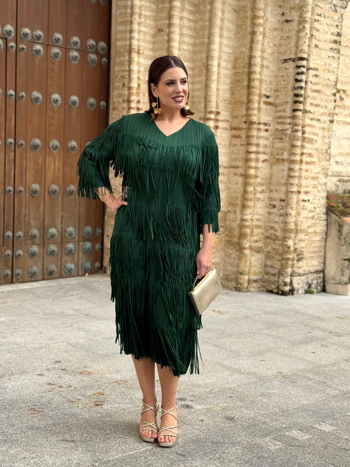 Vestido Sultana Verde Botella