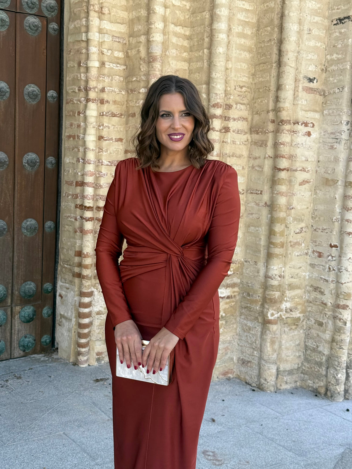 Vestido Clarel Teja