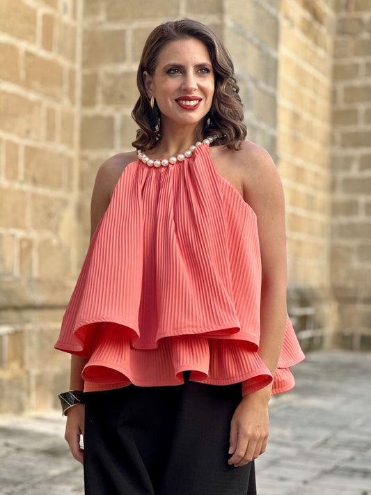 Top Perla Elegante Coral