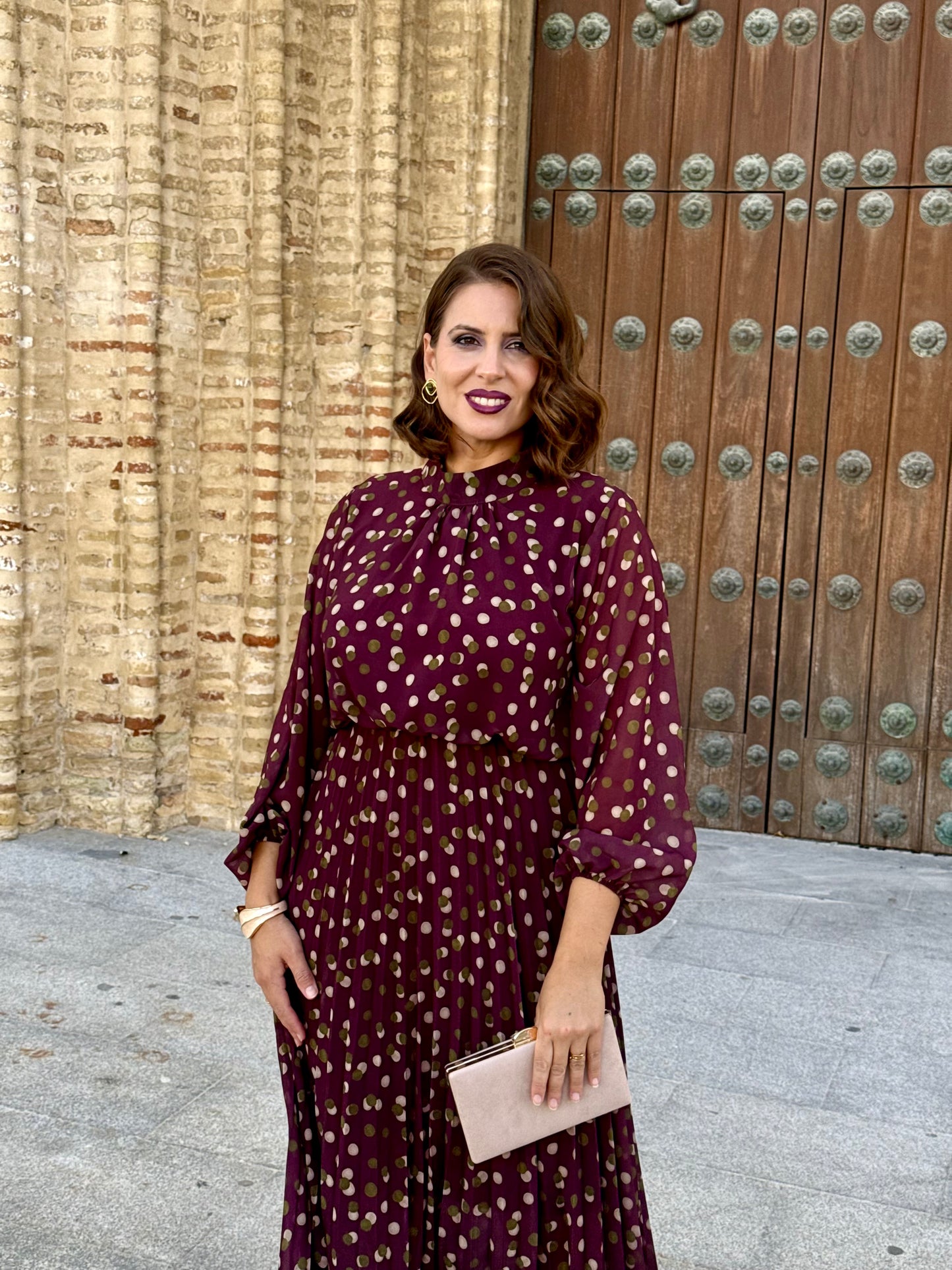 Vestido Julieta Estampado Vino