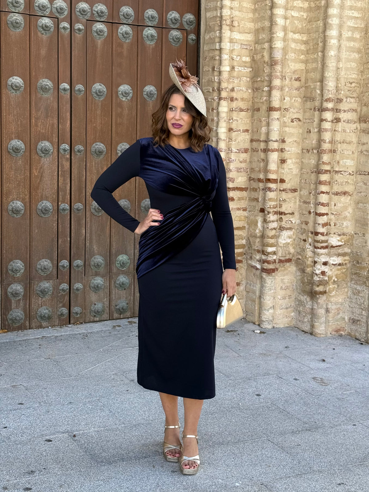 Vestido Velvet Terciopelo Azul Marino