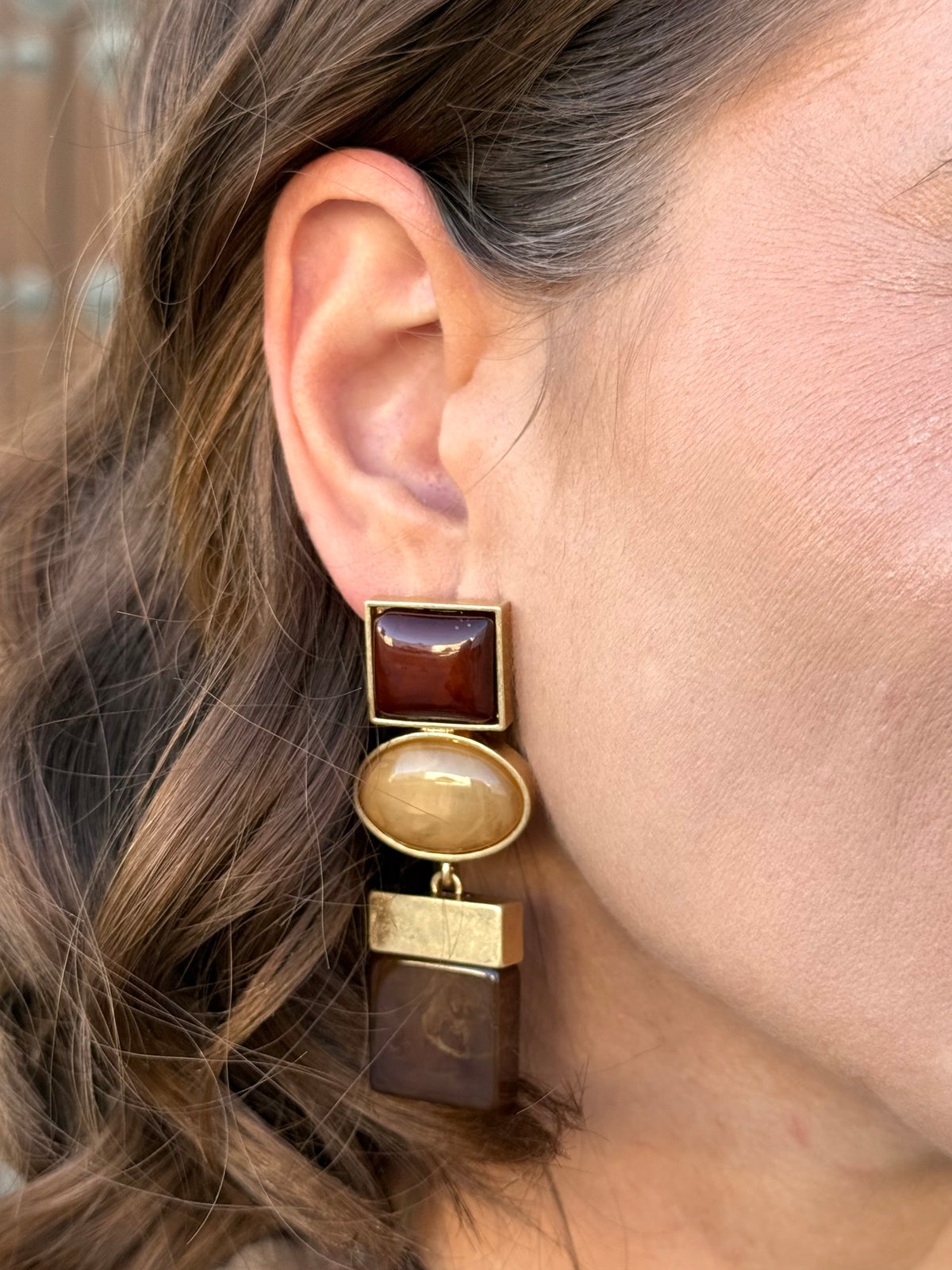Pendientes Leonor Marrón