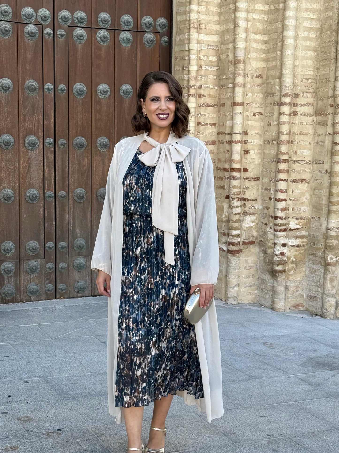 Kimono de Gasa Lazo Beige