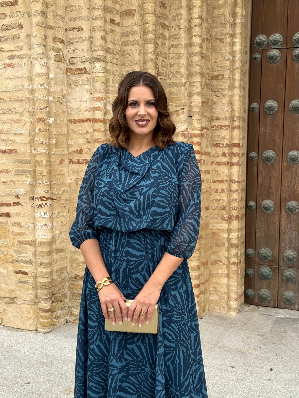 Vestido Miriam Estampado Azul