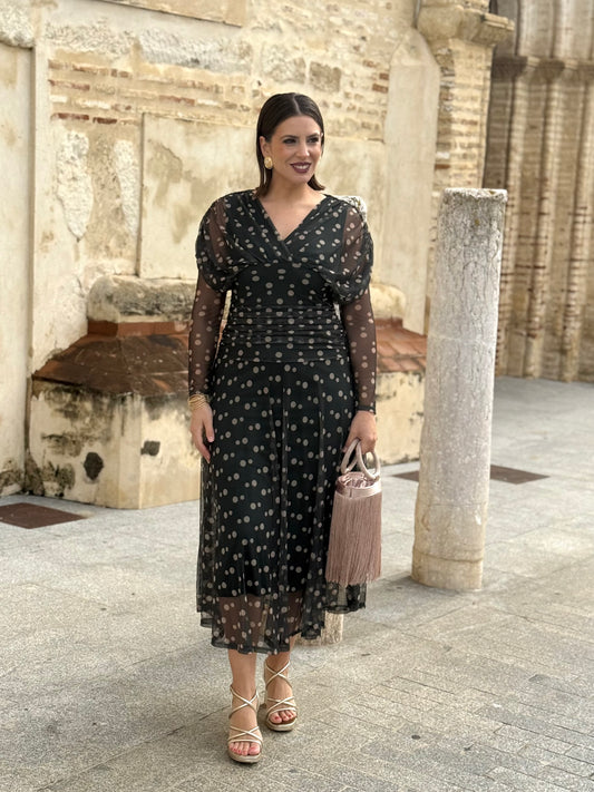 Vestido Graciela Lunares Verde