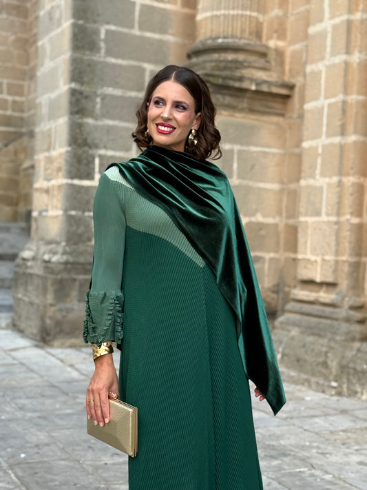 Capa Terciopelo Verde Botella