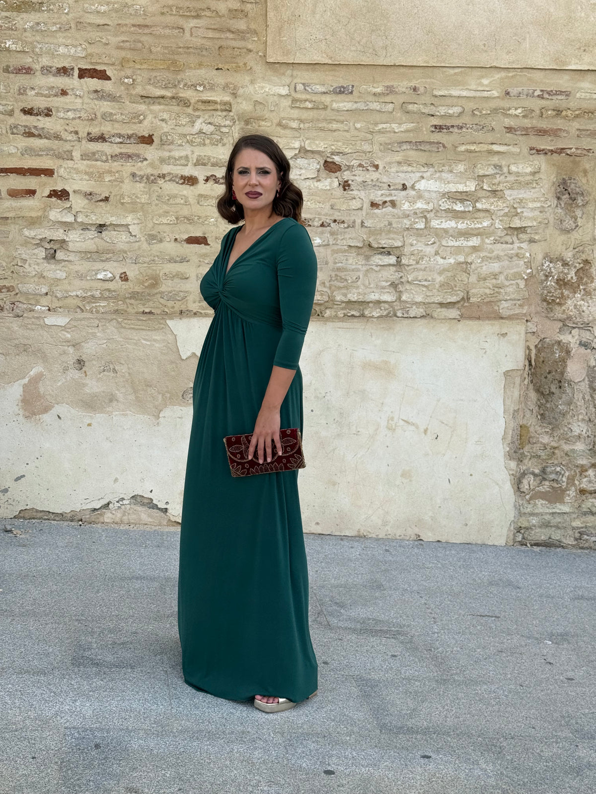 Vestido Zafira Manga Verde