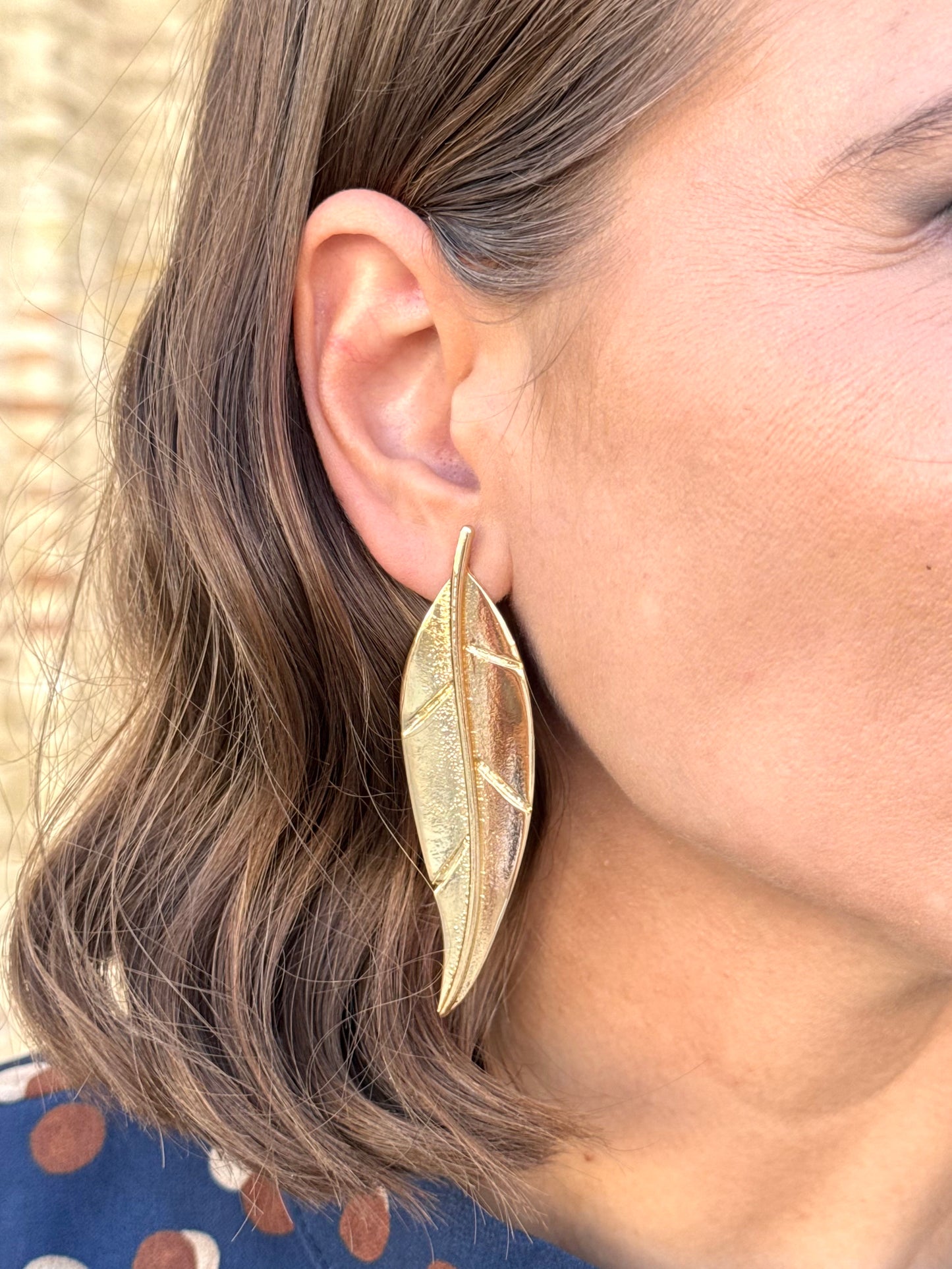 Pendientes Plumas Doradas