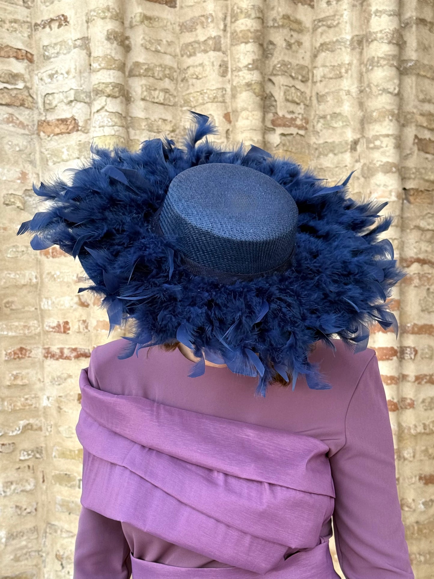 Pamela Pasión Plumas Azul Marino