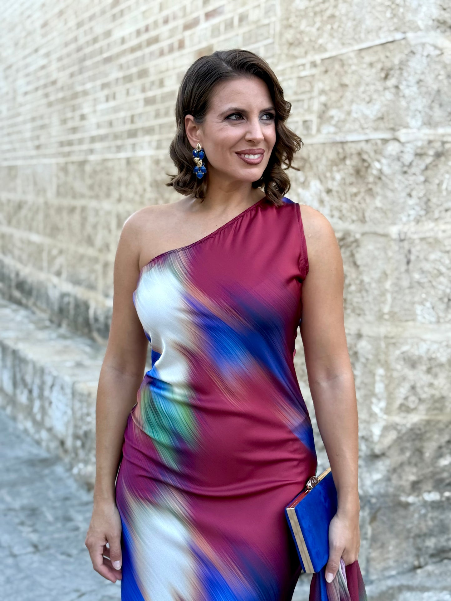 Vestido Acuarela Burdeos