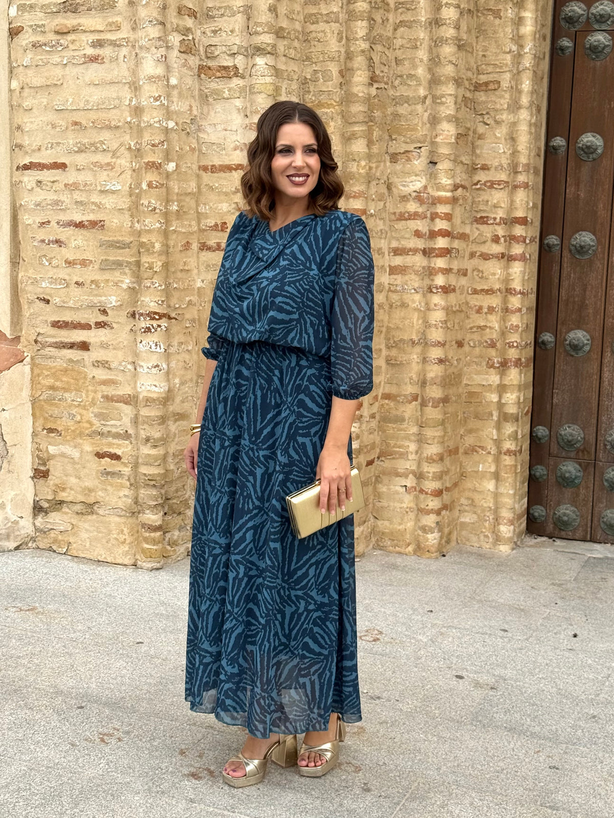 Vestido Miriam Estampado Azul