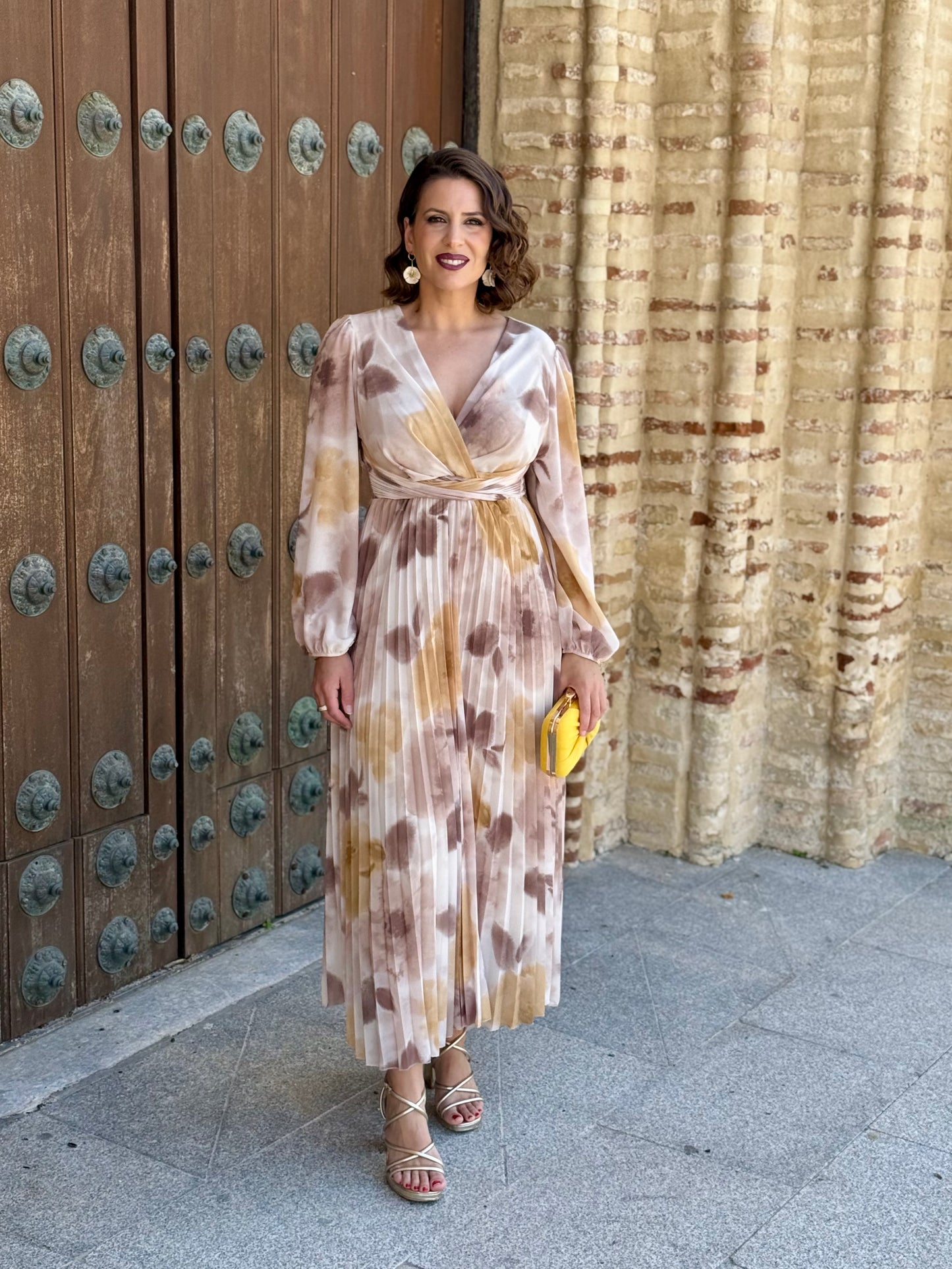 Vestido Nadia Floral Camel