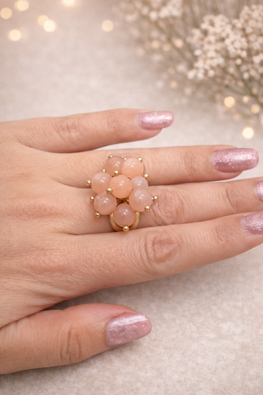 Anillo Jardín de Esferas Rosa