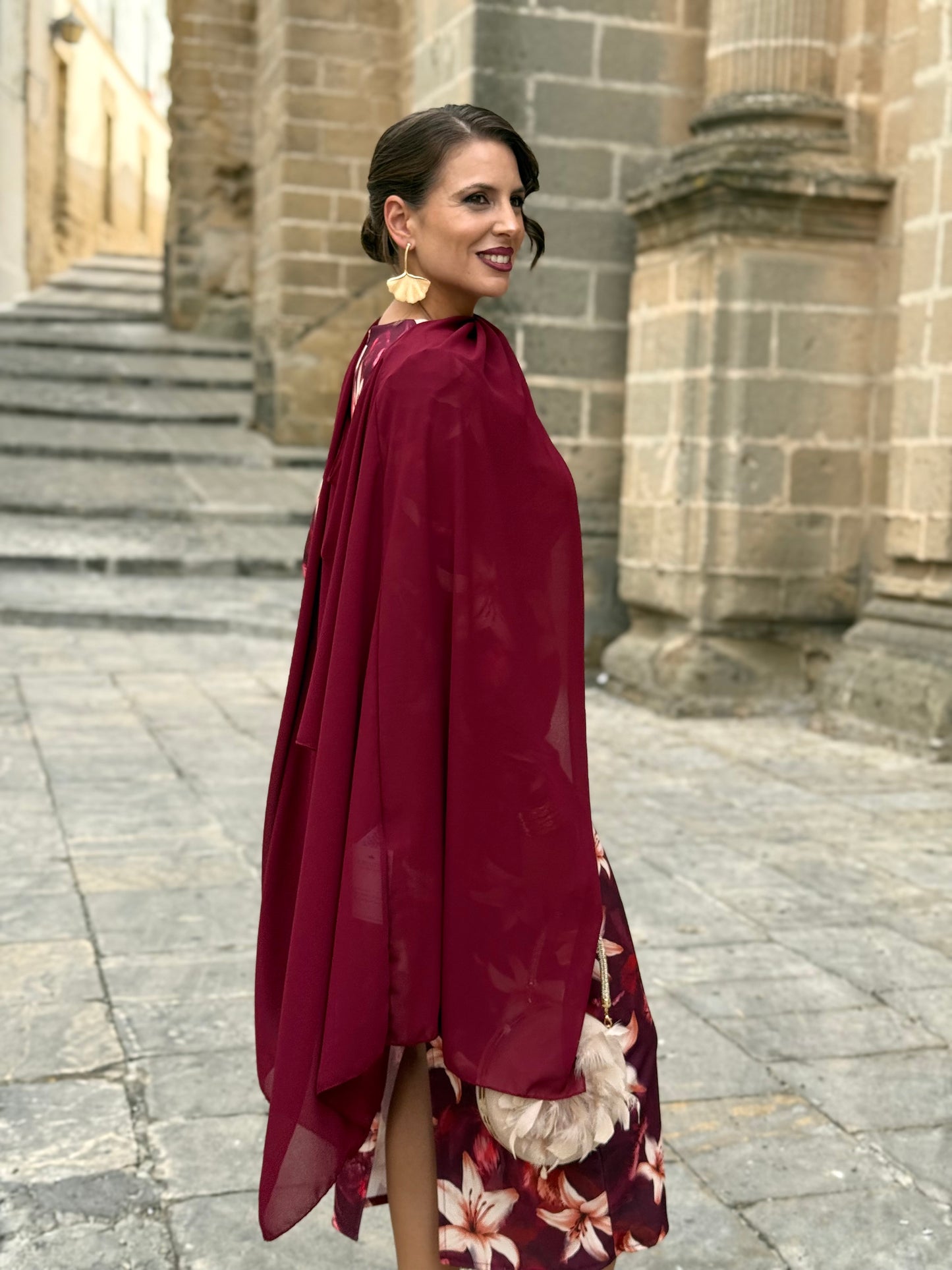 Capa de gasa Burdeos