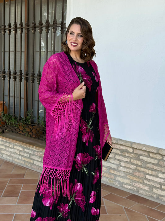 Kimono Chal De Encaje Buganvilla
