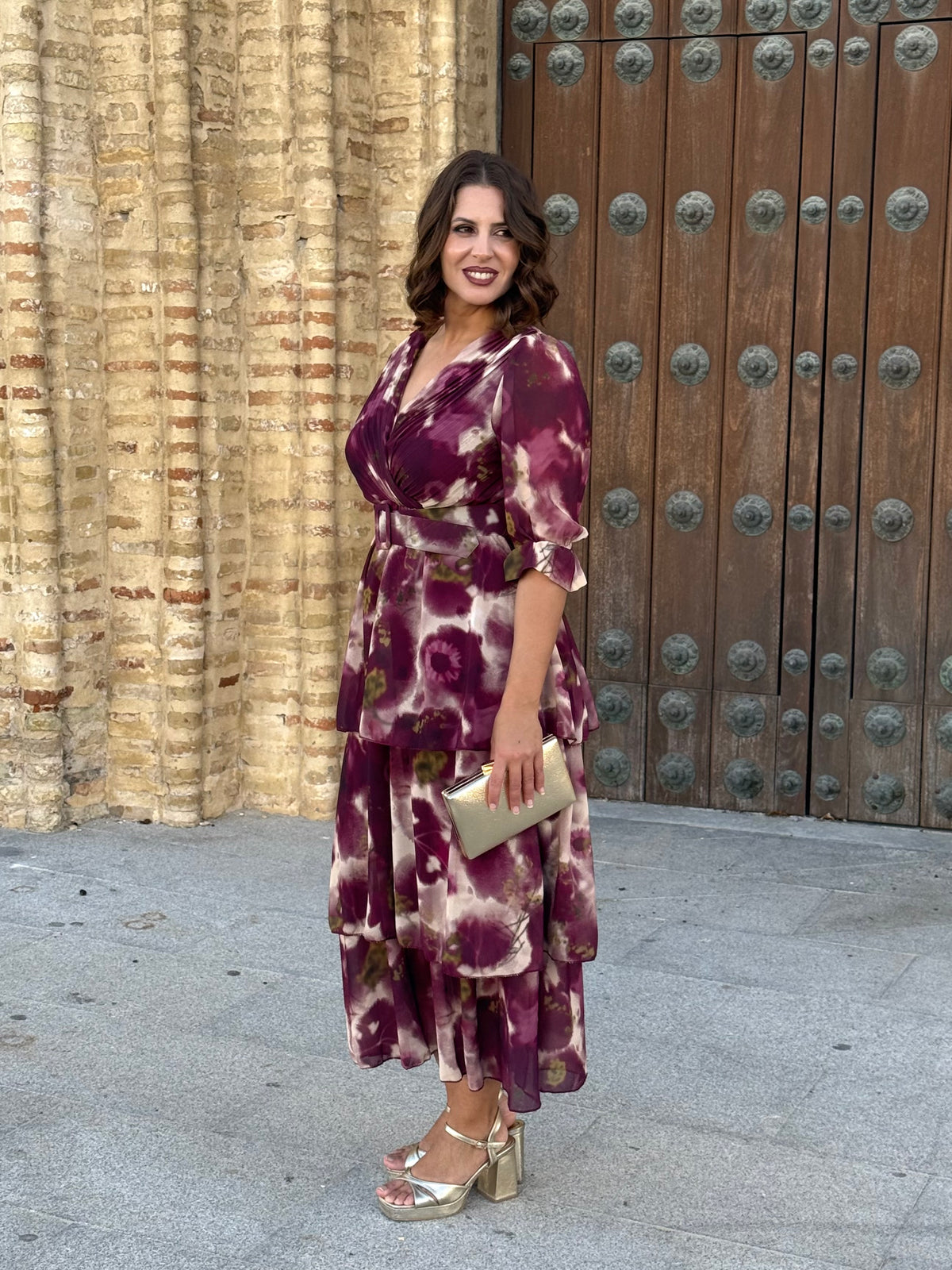 Vestido Capricho Burdeos