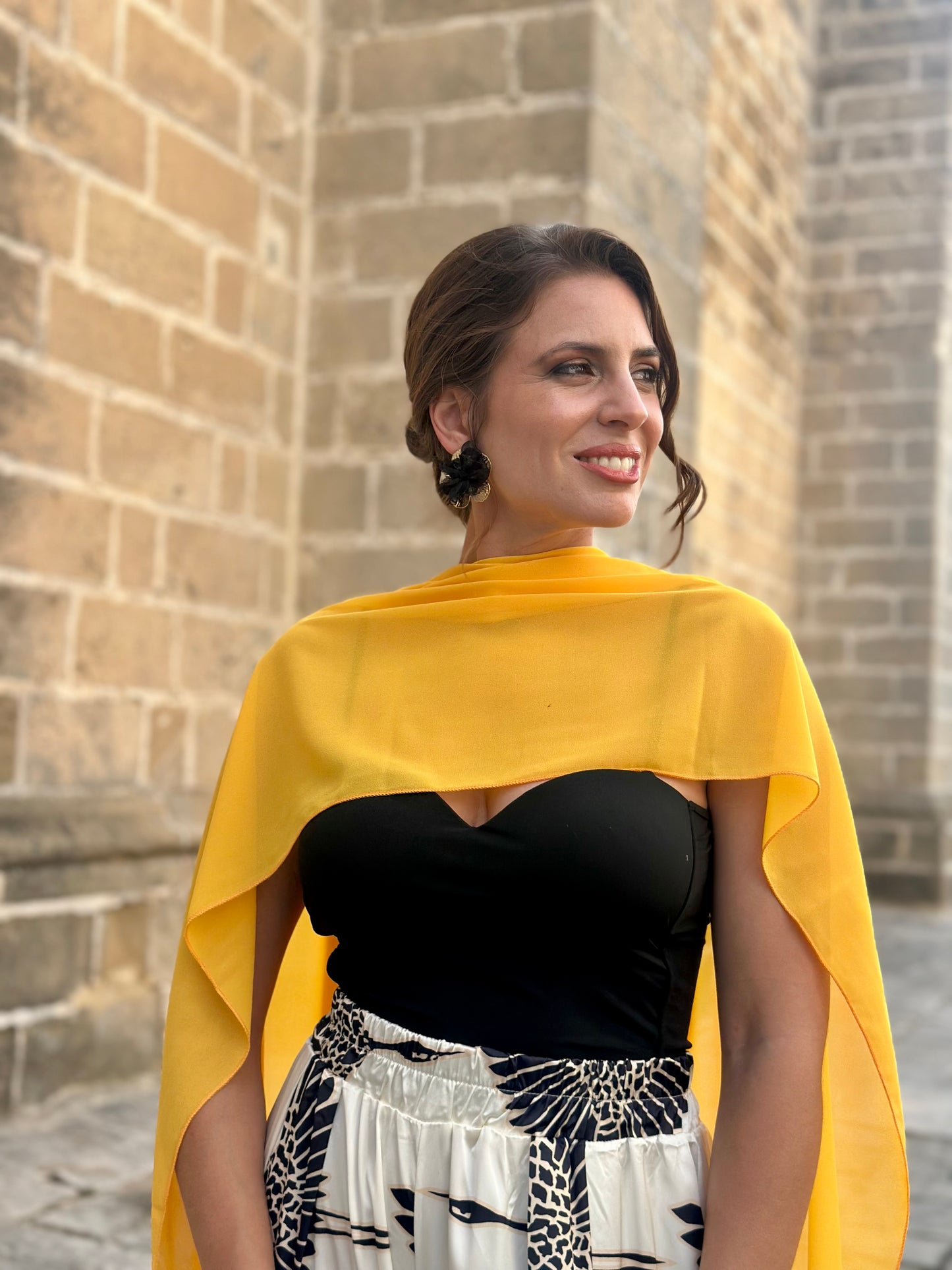 Capa de gasa amarillo
