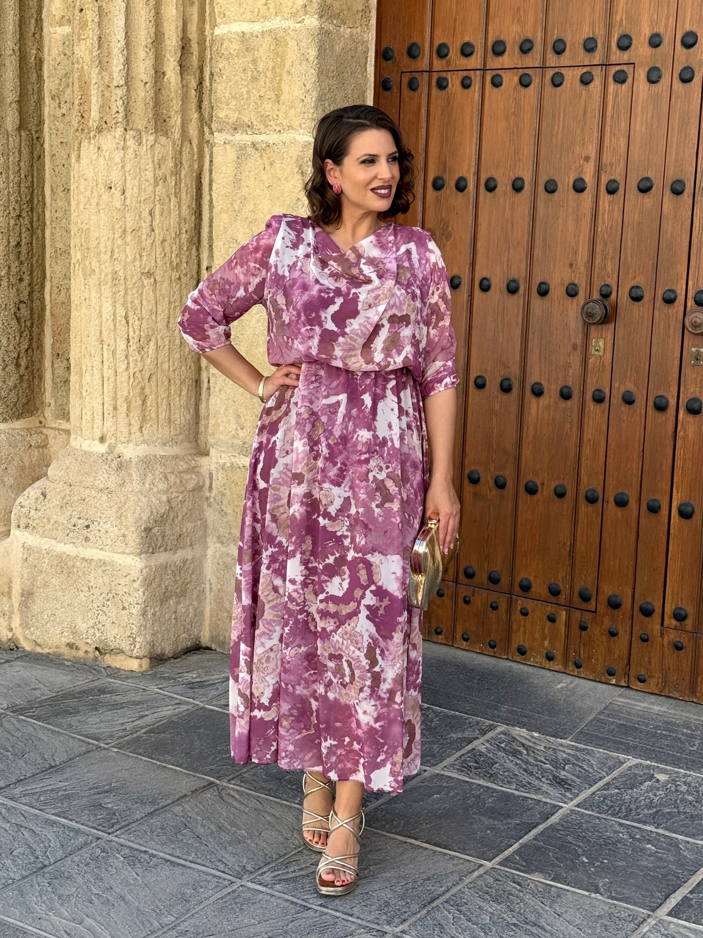 Vestido Mónica Estampado Buganvilla