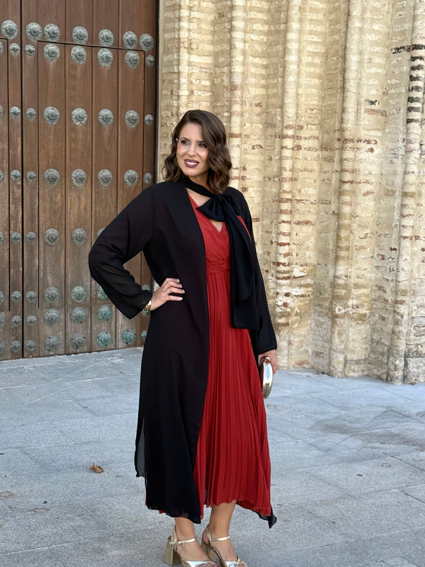 Kimono de Gasa Lazo Negro