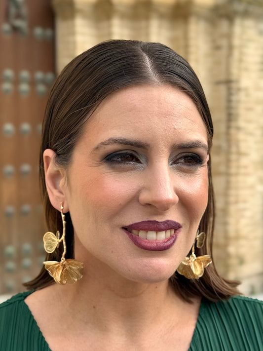 Pendientes Nogal Dorado