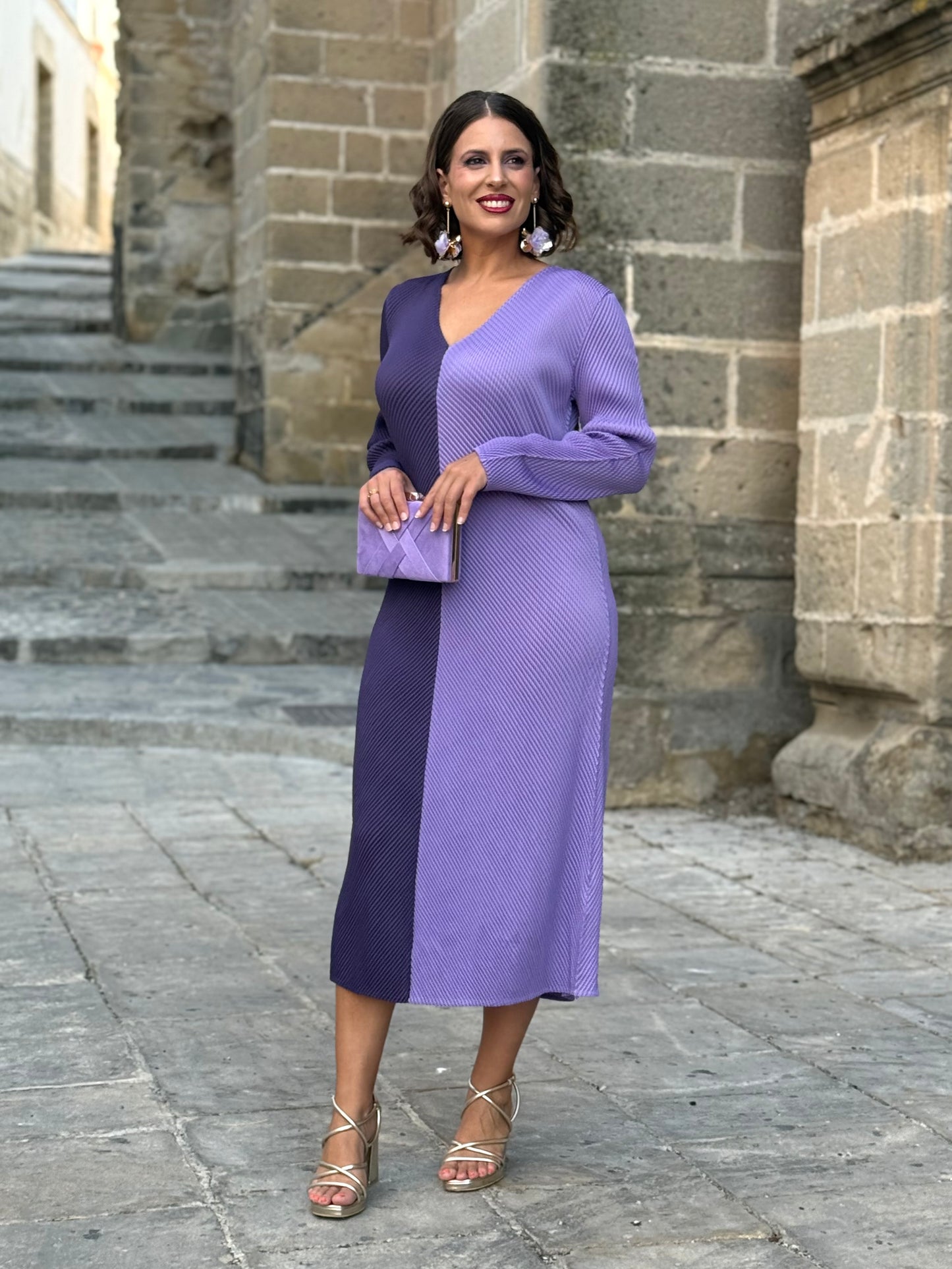 Vestido Bicolor Malva/Morado